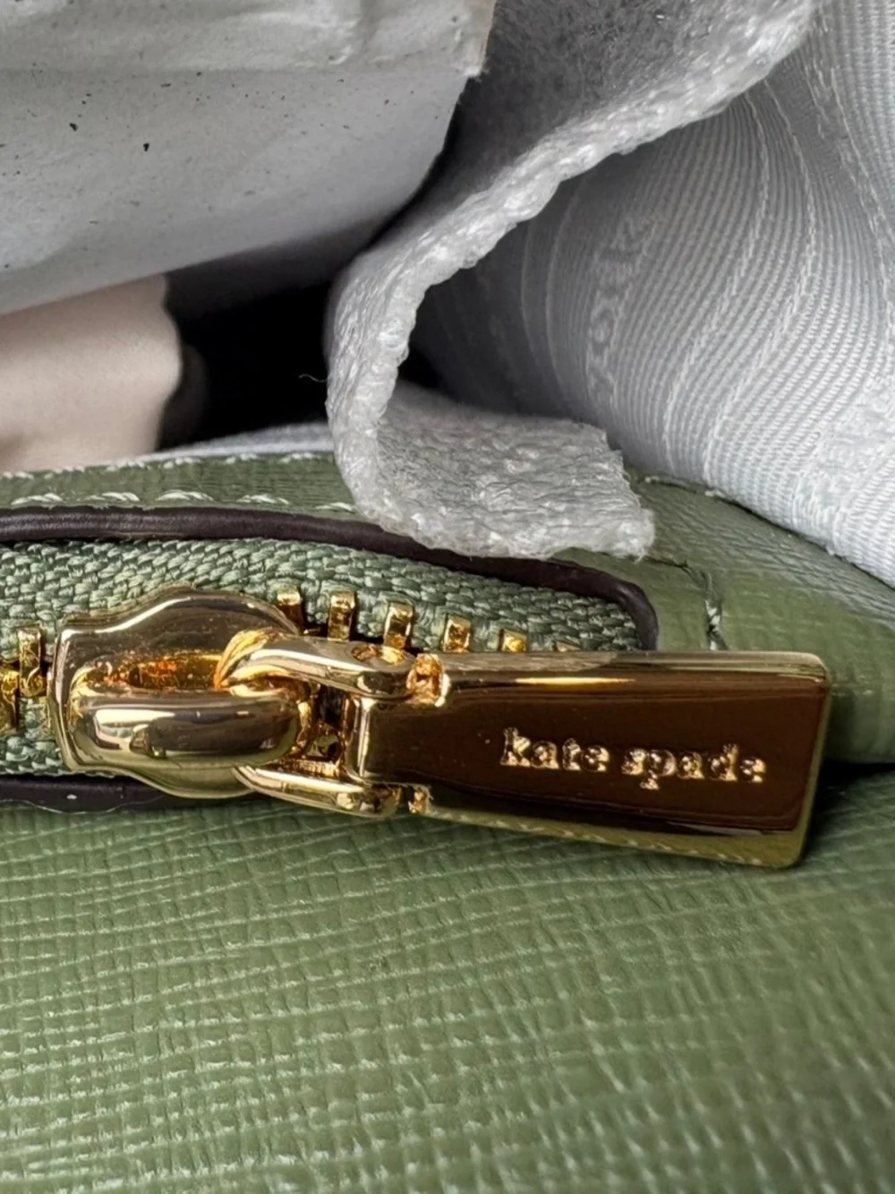 Kate Spade New York Morgan Crossbody/Wallet in Sage Green Saffiano Leather